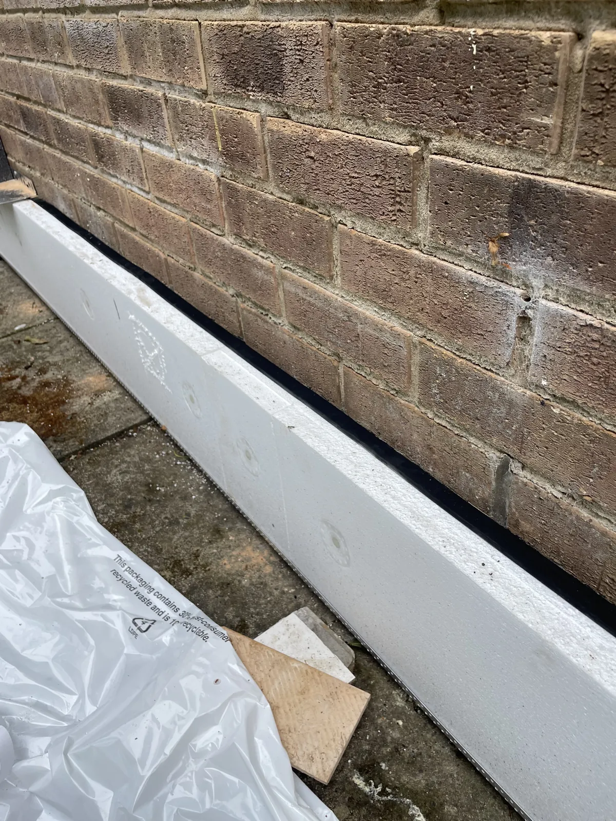 Stage 2: Damp-proof base course fitted — EWI and Silicone Render, S17 Sheffield, S17 Sheffield