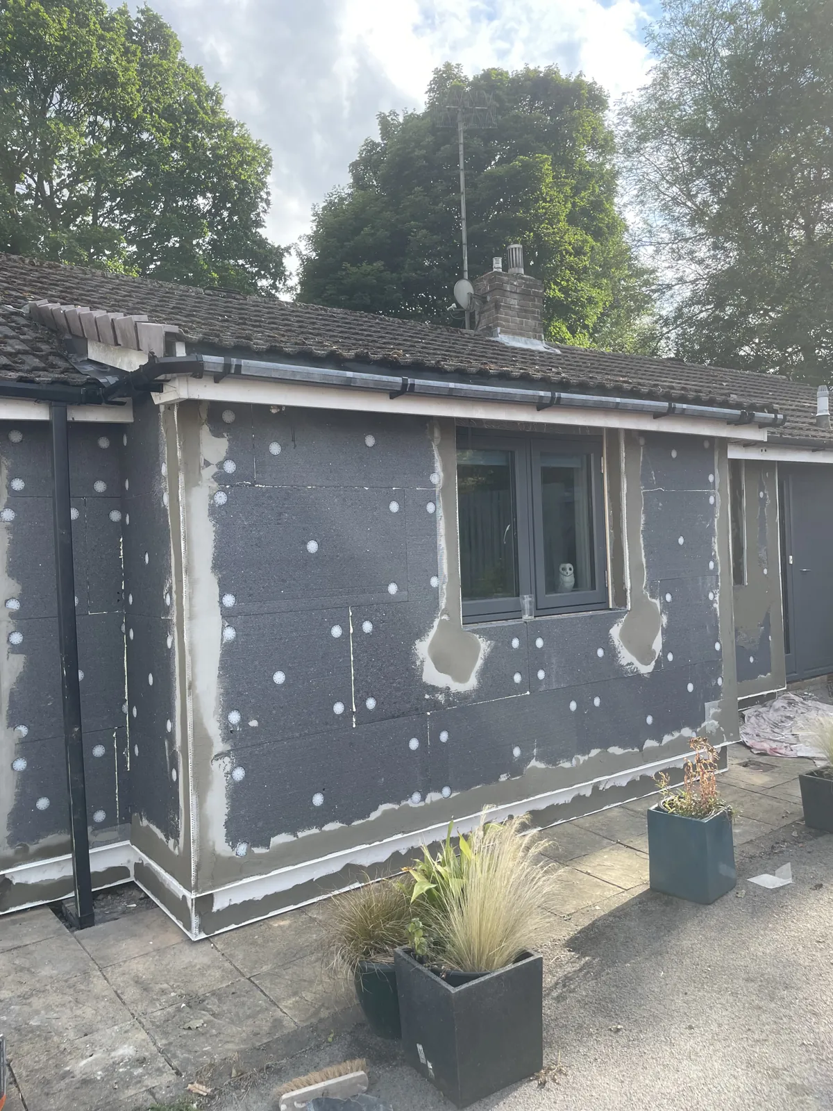 Stage 3: 150mm EPS insulation fixed — EWI and Silicone Render, S17 Sheffield, S17 Sheffield