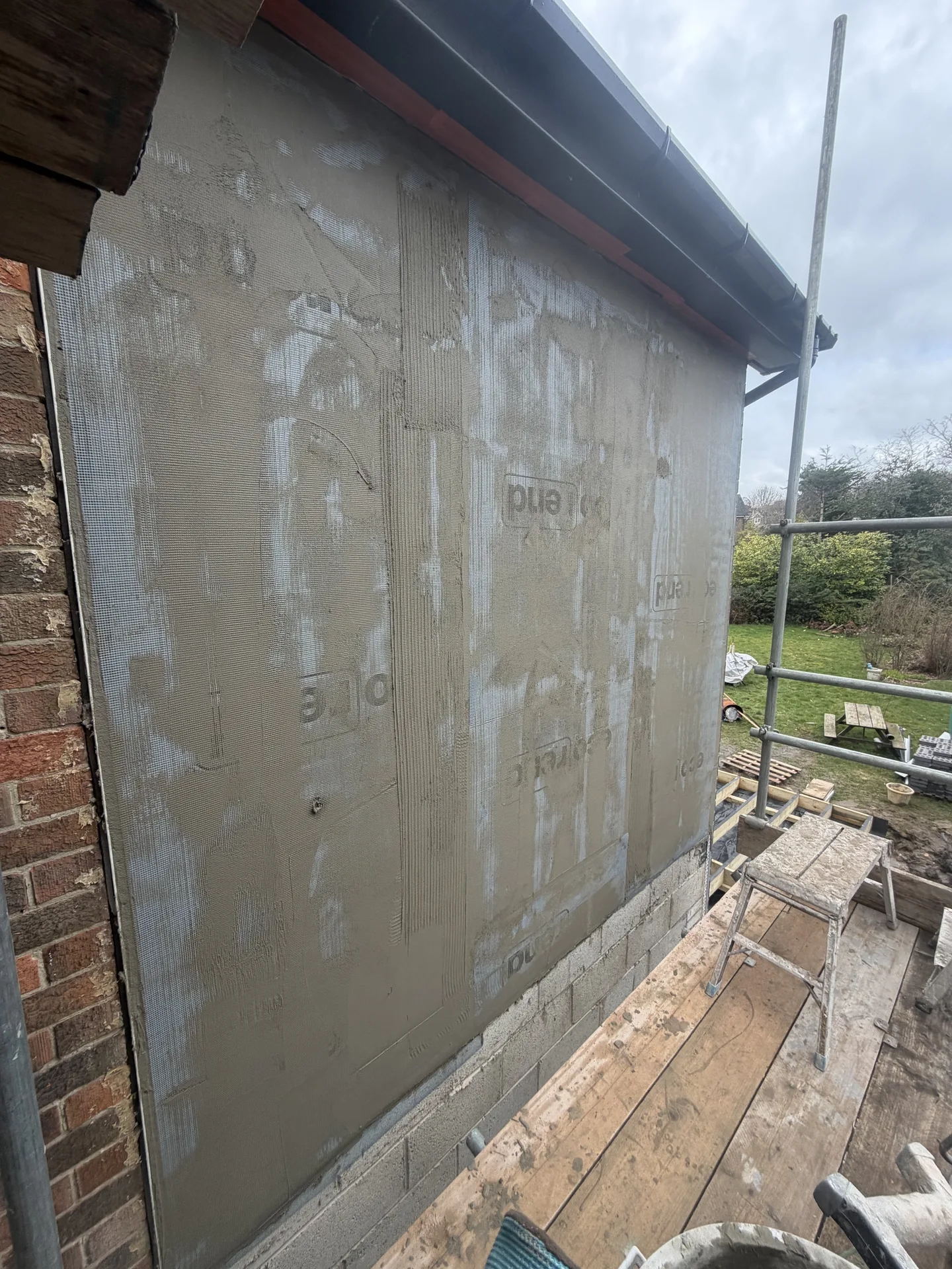 Stage 2b: Ecorend base coat on rear elevation — Sandygate Sheffield by P&R Solutions