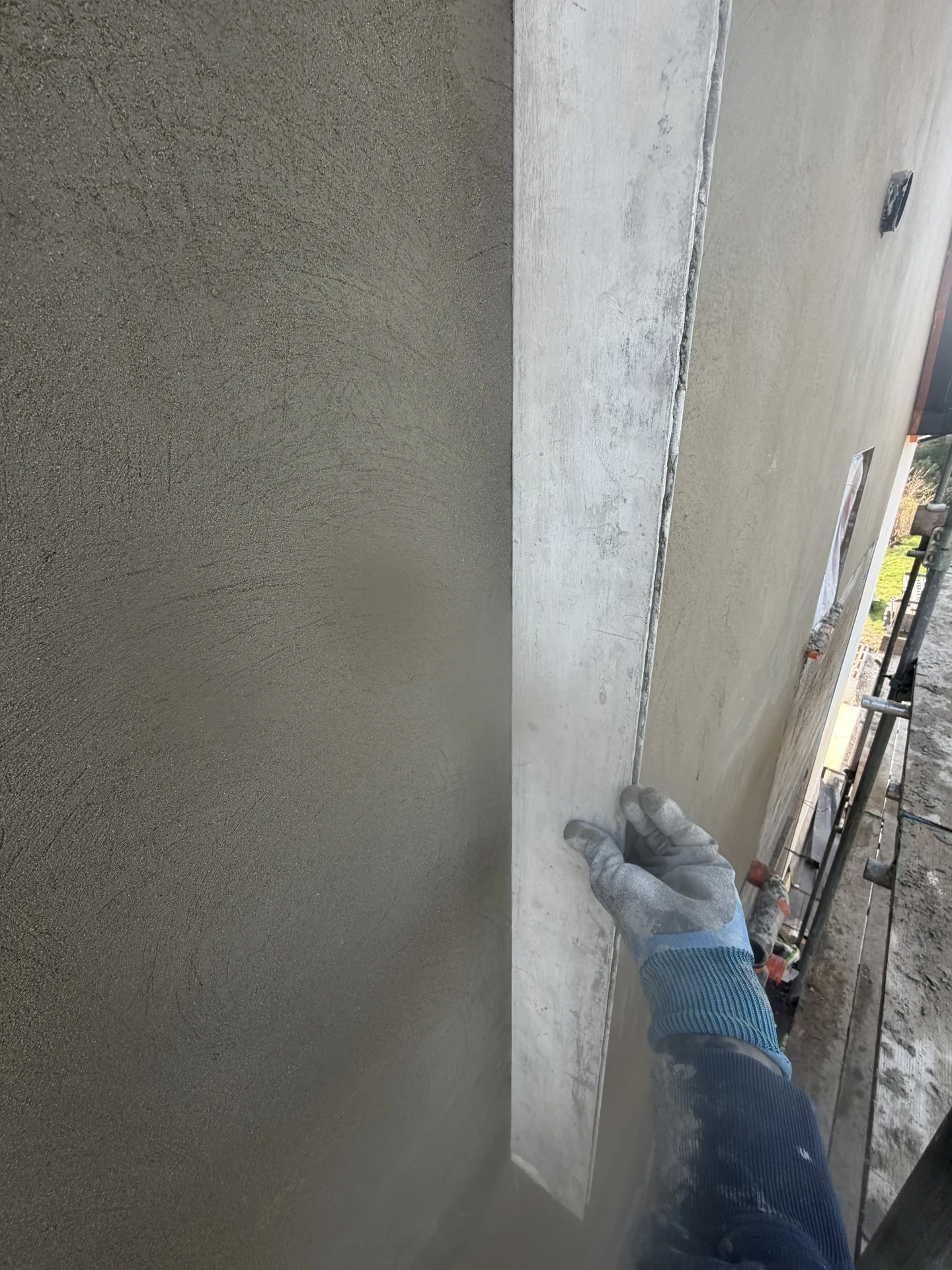 Stage 2g: Ruling up the base coat with a straight edge — Sandygate Sheffield by P&R Solutions